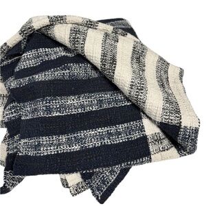 100% cotton Hearth & Hand Throw Blanket Striped Cotton Woven Accent Decor